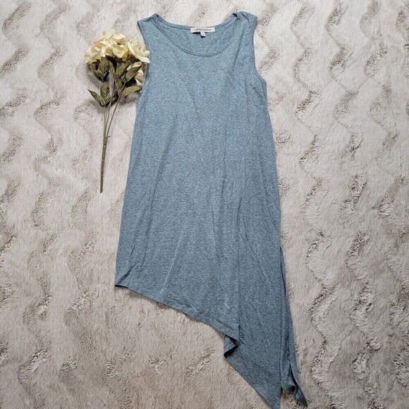 ✨️CL Foreign Exchange Cotton Blend Steel Blue Sleeveless Asymmetrical Tank Top S - Picture 1 of 11